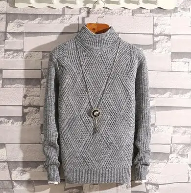 Light Gray KUANGNAN Argyle зимний свитер для мужчин пальто пуловер и свитер для мужчин зимние мужские свитера для осень человек Pull одежда XXXL - Цвет: Light Gray