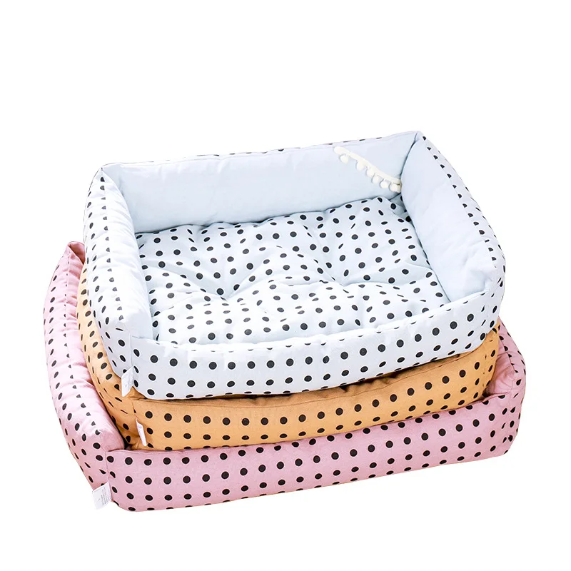 Кровать для собаки 2019 теплая зимняя кровать щенка с цветочным принтом