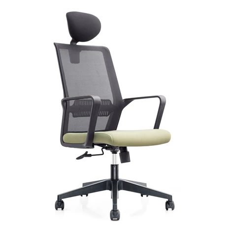 

Soft seat adjustable rotating and relaxing professional black office mesh chair light yellow chair cushion[Bulk purchase]