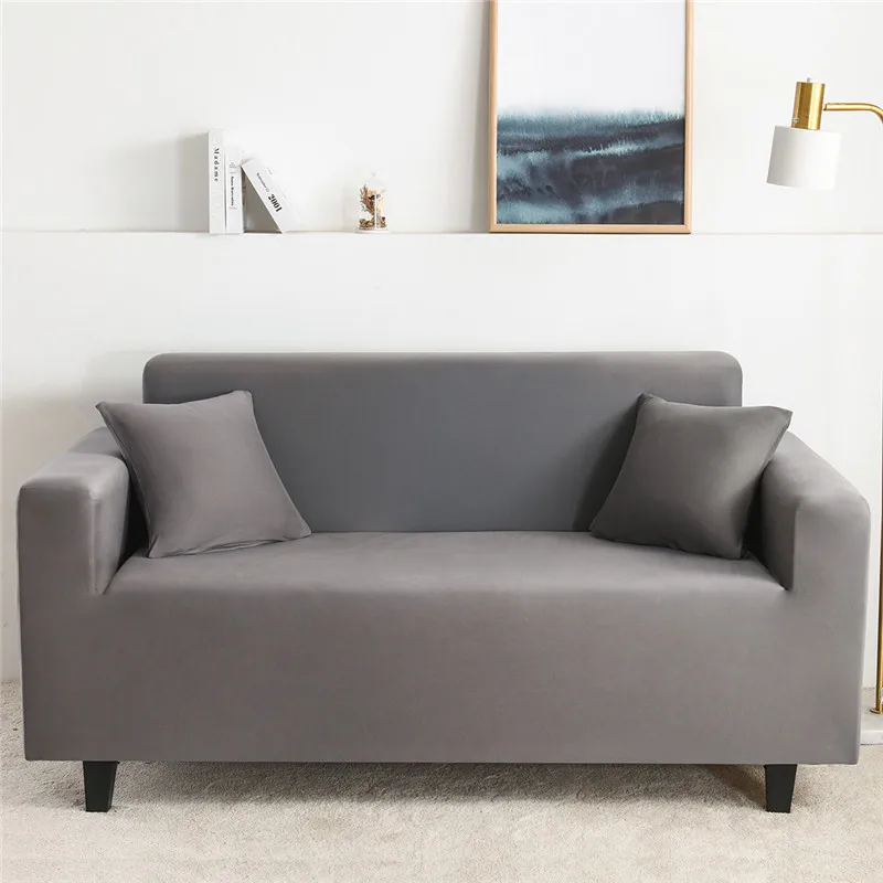 

Solid Color Sofa Covers for Living Room Spandex Sofa Cover Tight Wrap All-inclusive Sectional Couch Corner Cover 1/2/3/4 Seater