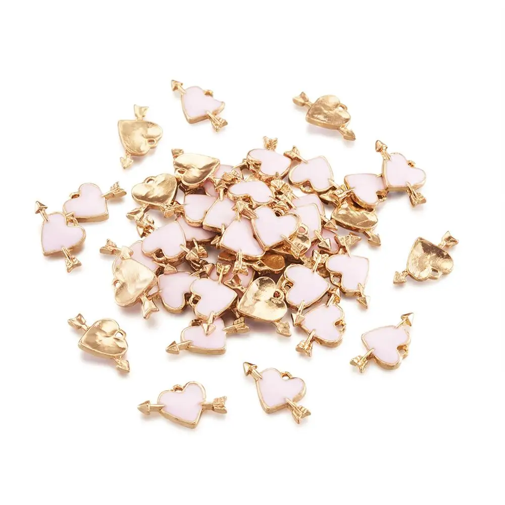 100 шт. сплав эмаль подвески стрелы с сердцем светильник светло-золотой мистироза