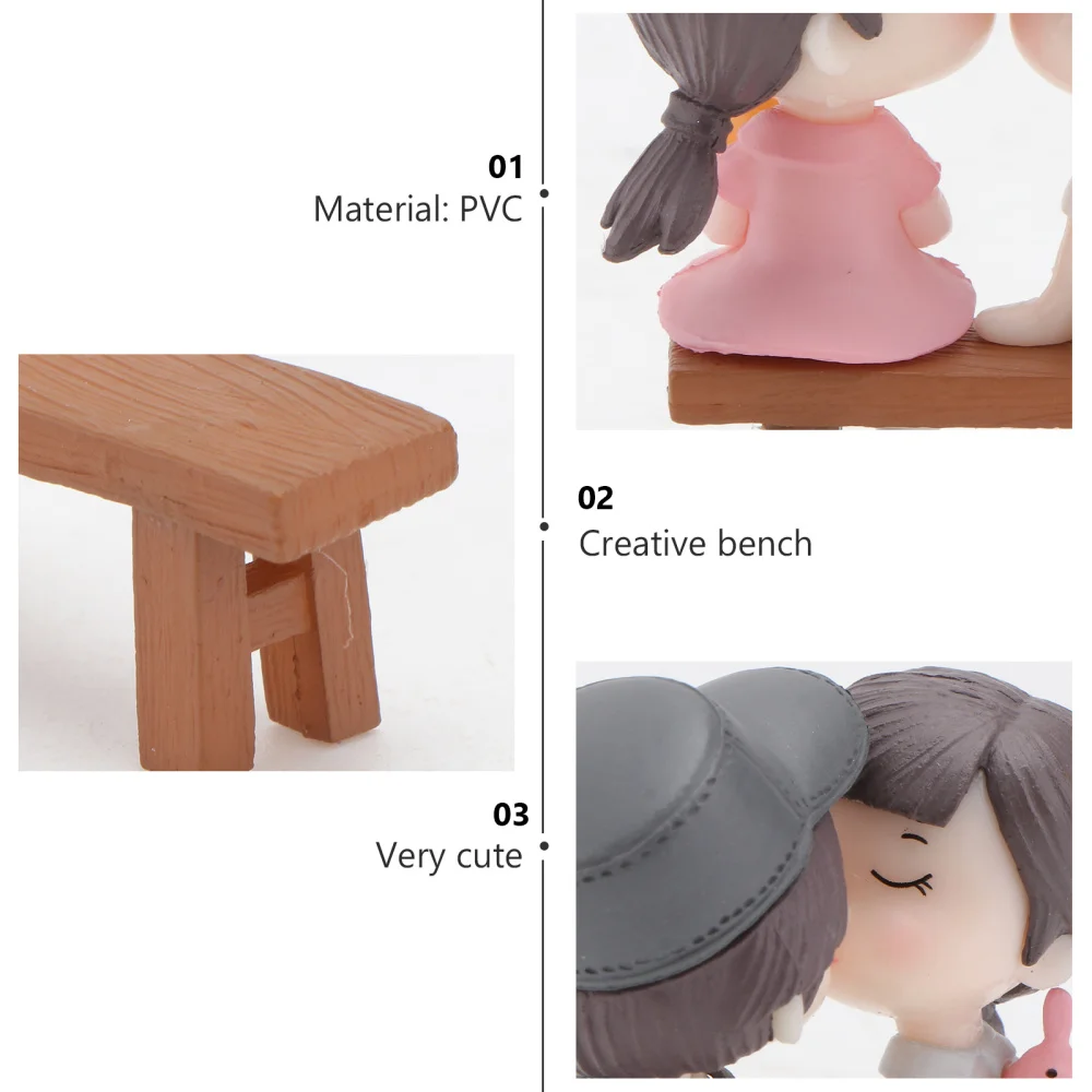 

4 Sets Lovely Lover Stool Decor Cake Adornment Romantic Desktop Adornment