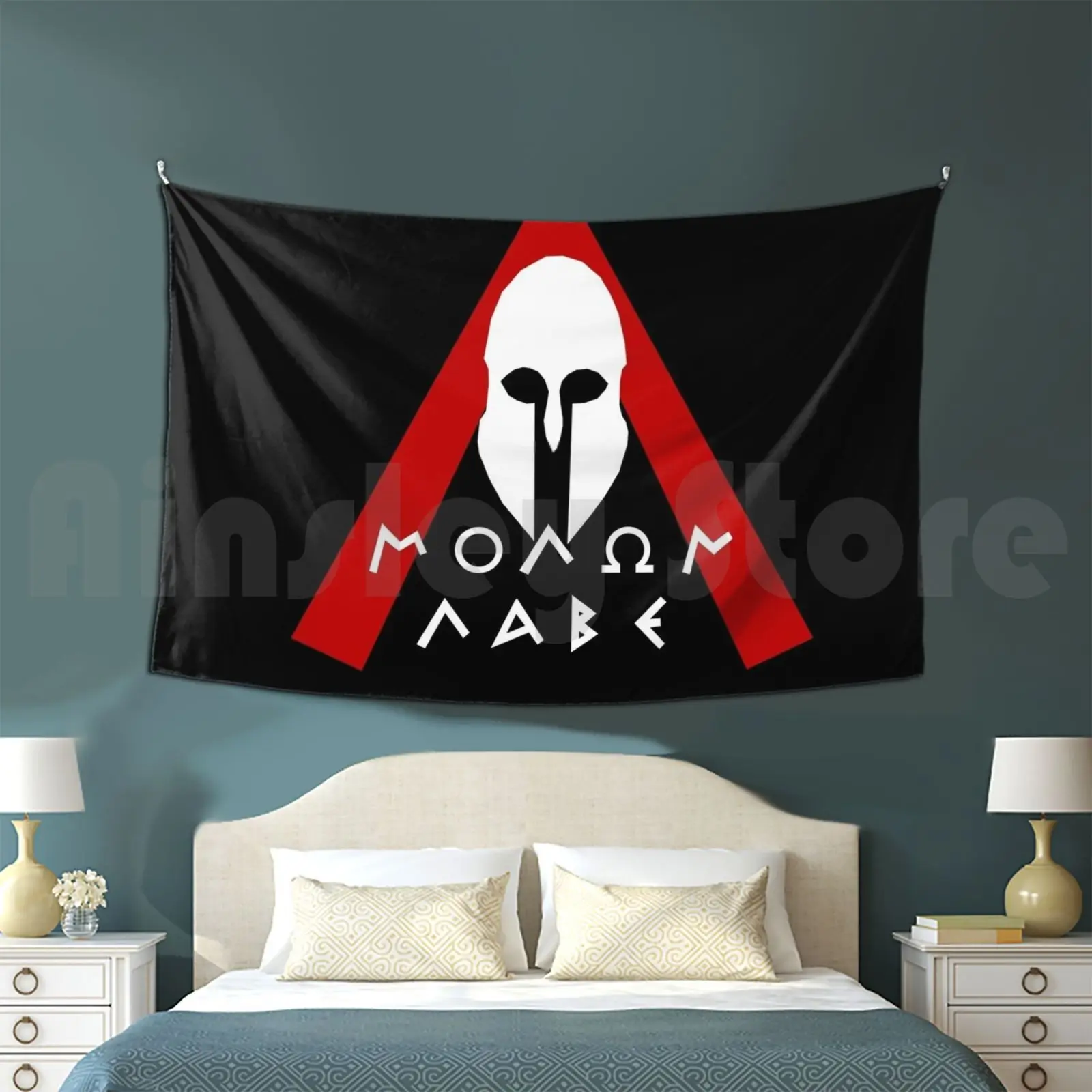 Гобелен Molon Labe (1a) для гостиной спальни античная Греция Интеллектуальный |
