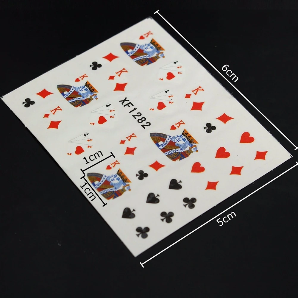 1 лист наклеек для ногтей модный покер Мультфильм Животные Сделай Сам дизайн