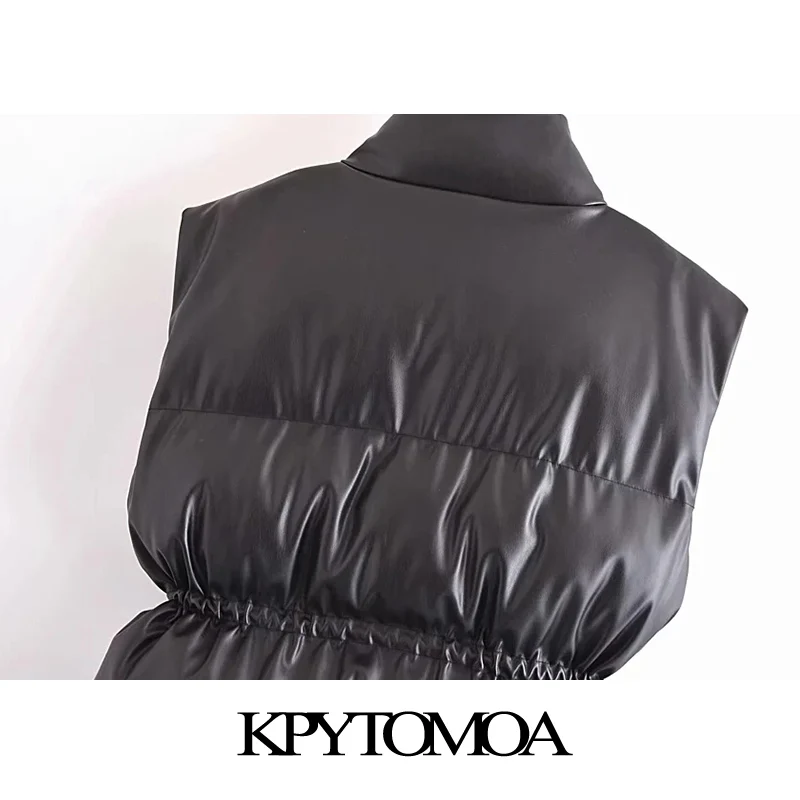 KPYTOMOA женский коллекция 2021 года модный толстый теплый жилет из искусственной кожи
