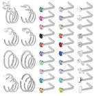 Набор для пирсинга носа ZS, 54 шт.лот, циркон, круг 6810 мм, кольцо в нос из нержавеющей стали 316L, 20 г, наборы носовых костейL-образныхносовых винтов