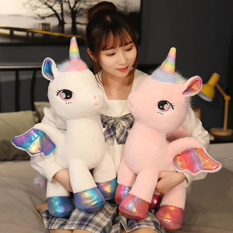 

40cm 60cm 80cm unicorn plush toy cute colorful Rainbow wings unicorn toy pillow kids toys birthday christmas gift for children