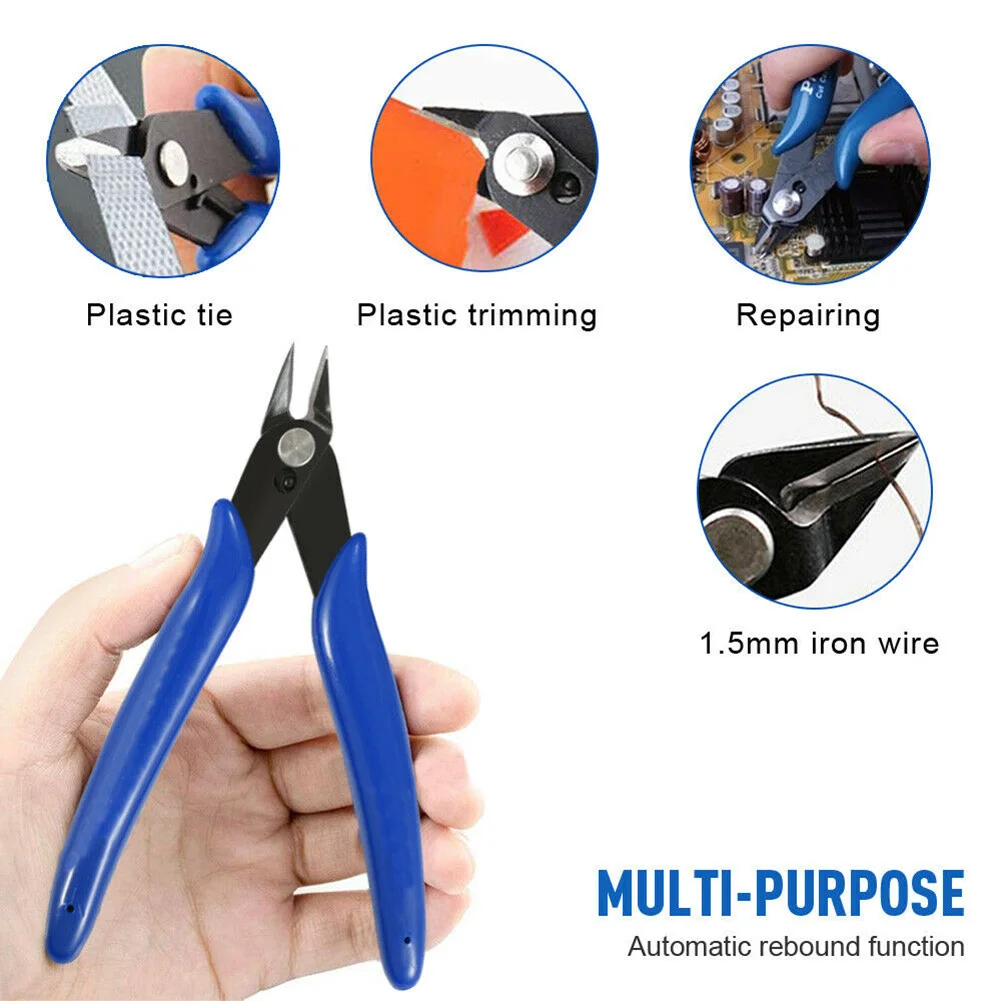

Pliers Wire Cable Cutters 2pcs Flush Nipper Mini Diagonal Pliers Hand Tools Anti-slip Side Cutters Snips Wire Cutter