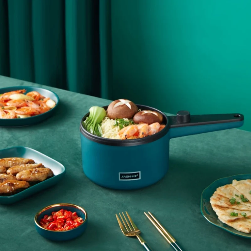 

1.2L Electric Cooking Pot 2 Layers Optional Frying Pot Dormitory Food Cooker Steamer Non-Stick Mini Cute Hot Pot Rice Cooker