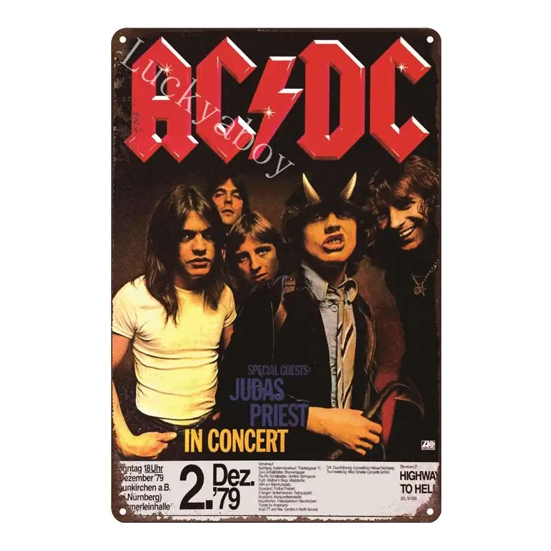 [Luckyaboy] Рок-Группа ACDC queen дверные рамы Винтаж Металл ретротин знак настенная доска живопись античный подарок домашний бар Паб декор AL002 - Цвет: UV001