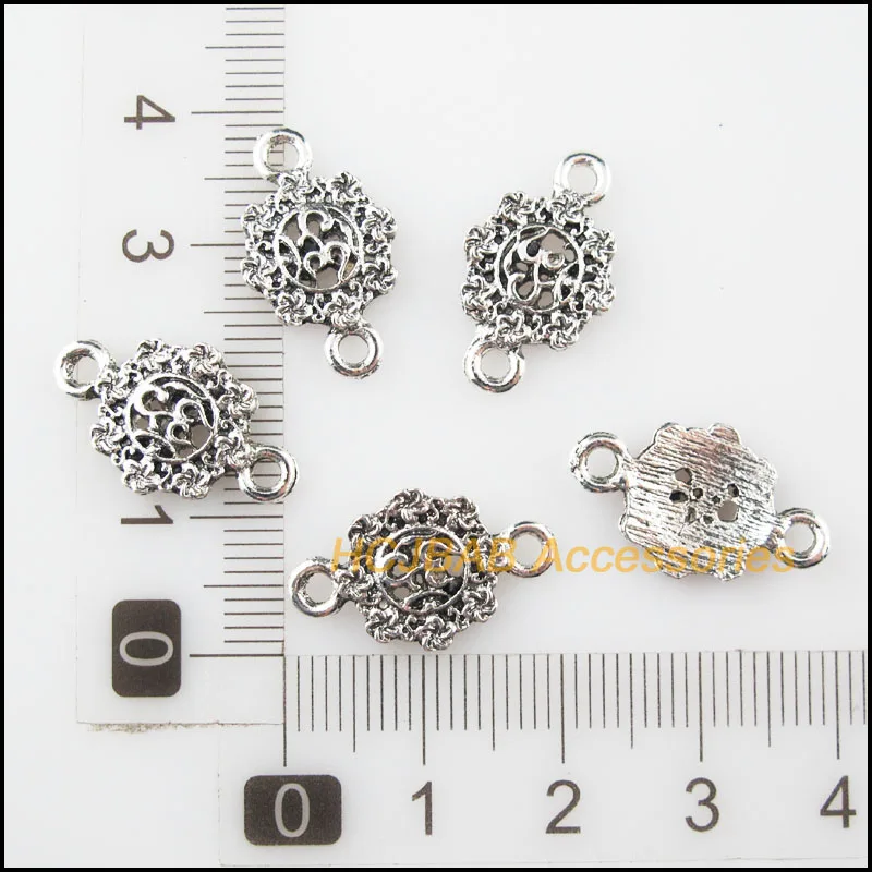 Новый 30 шт. Тибетский серебристый цвет цветок йога Подвески Разъемы 12x20mm |