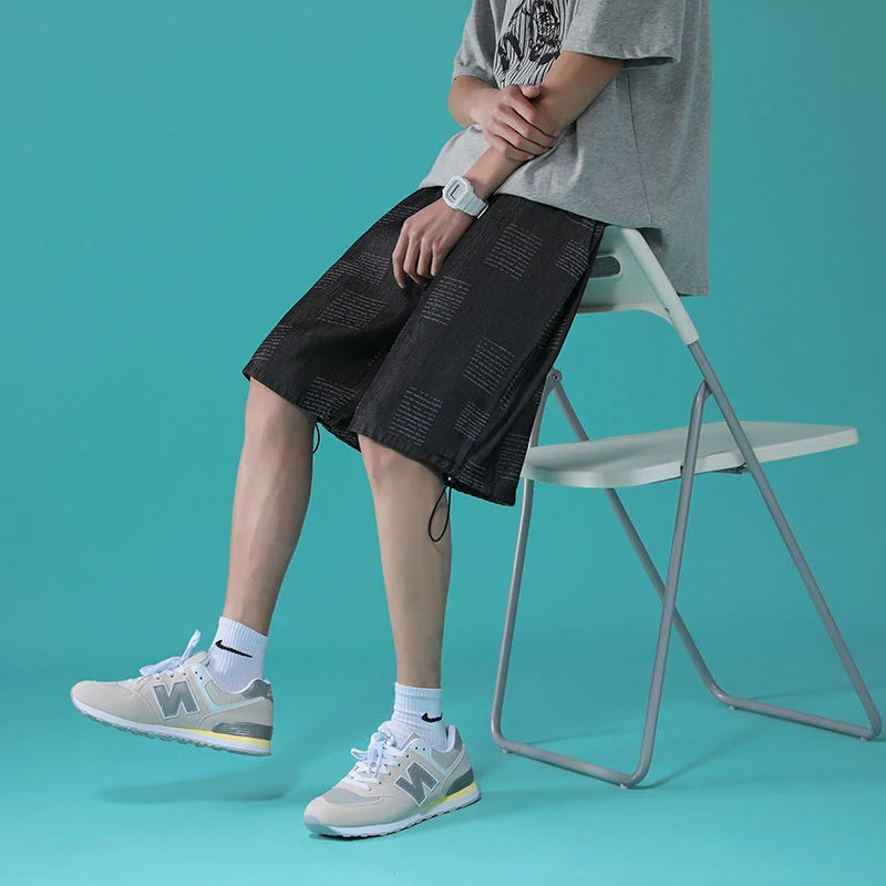 

Мужские летние джинсовые шорты Privathinker, повседневные пляжные шорты с буквенным принтом, Модные свободные прямые мужские джинсы, уличная оде...