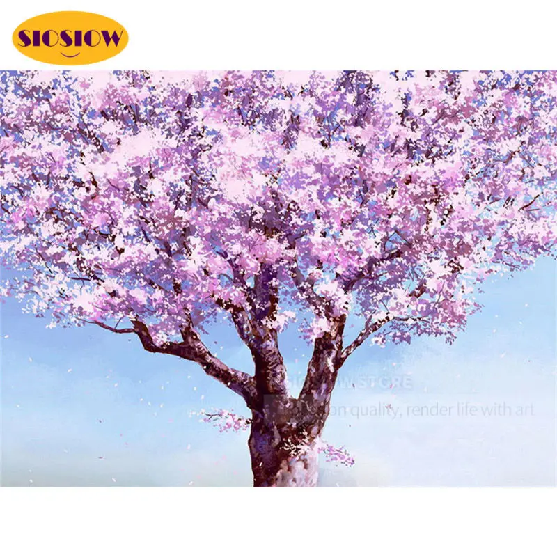 5d алмазная живопись сделай сам вышивка крестиком Сакура дерево полная выкладка