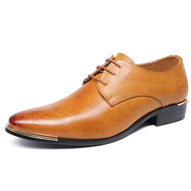 

New Men Dress Shoes Fashion Oxford Business Men Shoes Pu Leather High Quality Soft Casual Breathable Men's Flats Slip-On Shoes