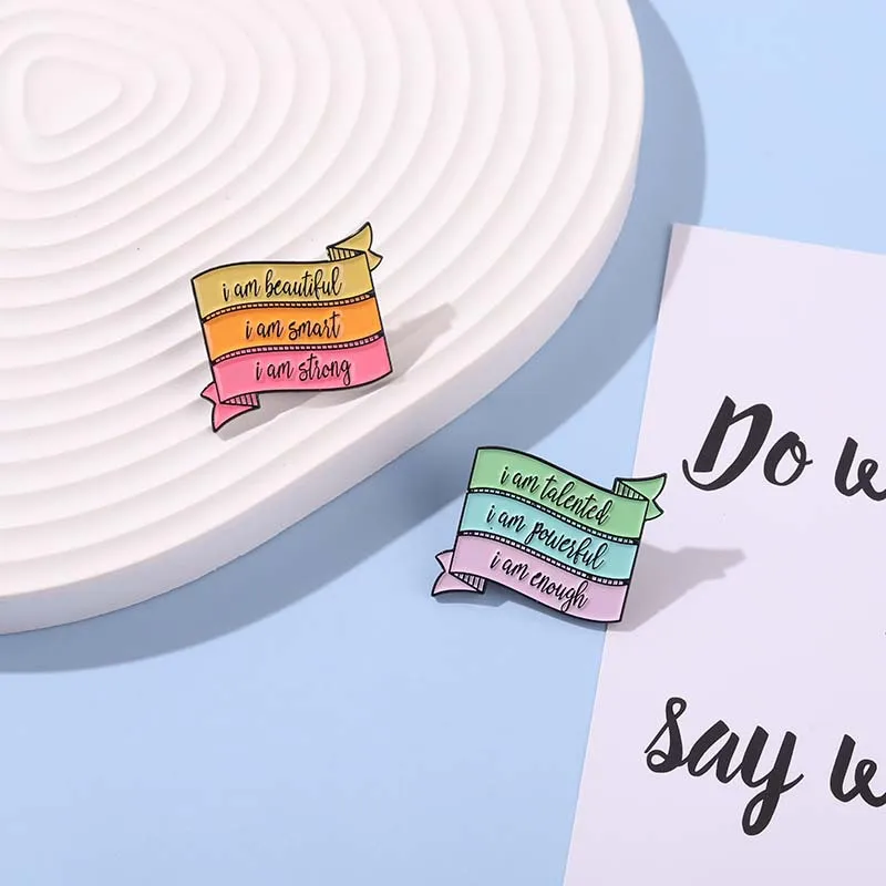 

Personalized Letter Color Bar Alloy Brooch Simple Cute Dialogue Badge Denim Shirt Brooch Bag Jewelry Gift For Kids Friends