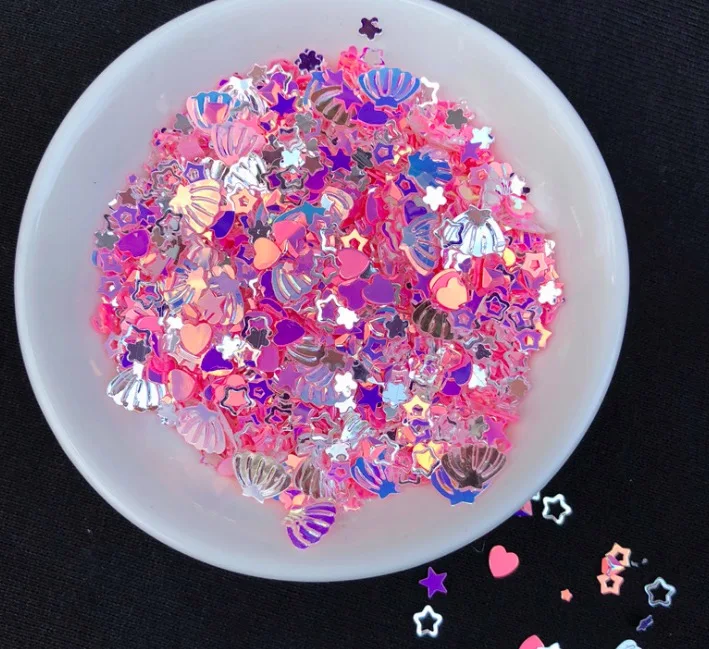 12 г/лот Slime Подвески ПВХ DIY Морская звезда оболочки шарма сердца для Slime наполнители Подвески UV шармы - Окраска металла: 11