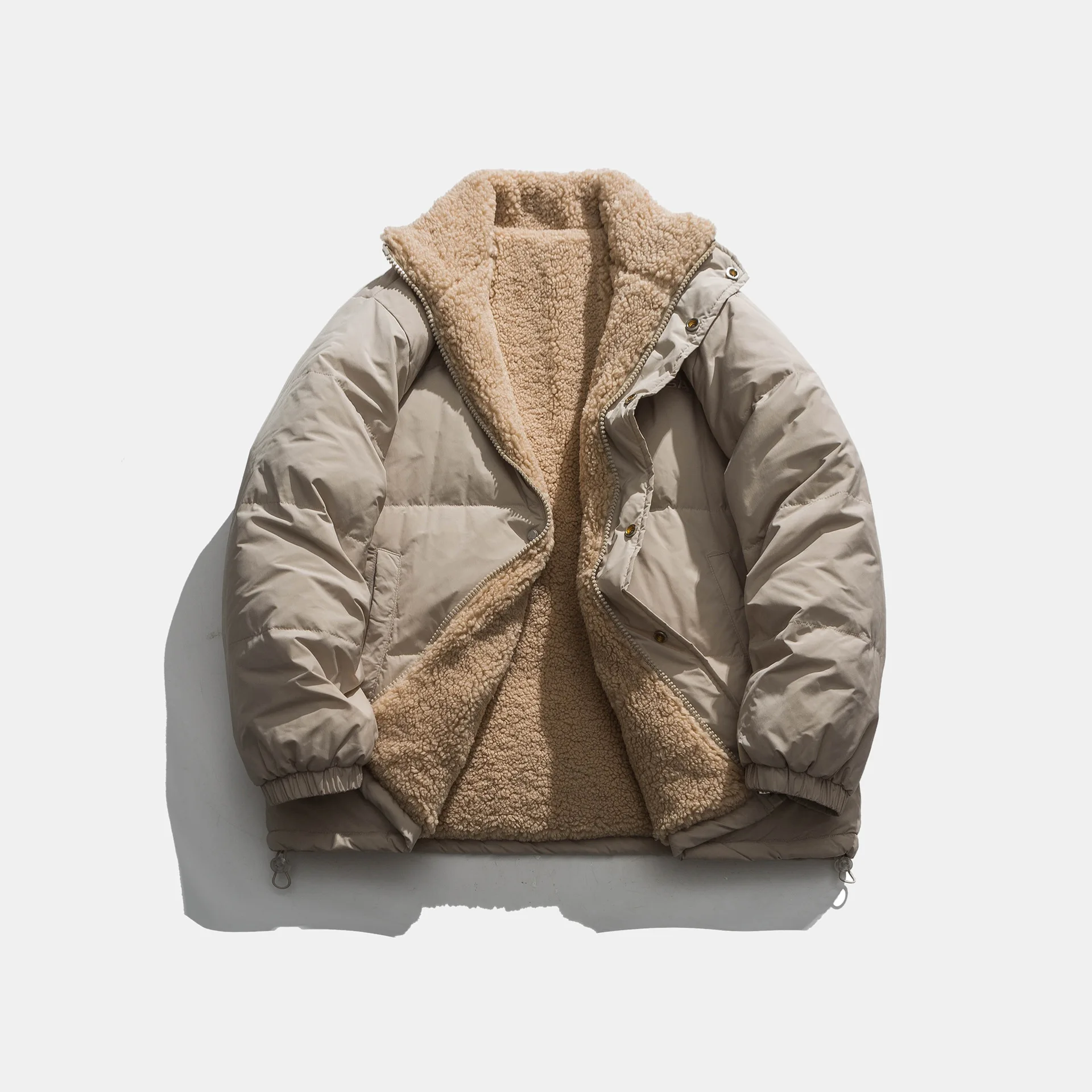 

2021fw Reversible White Duck Down Down Jacket for Men Streetwear Women's Windbreaker Techwear Clothing Winter Keep Warm Coat