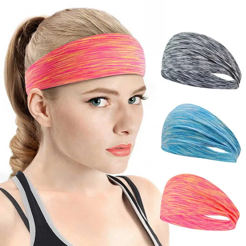 

2Pcs Unisex Solid Color Non Slip Headband Anti Sweat Sports Elastic Sweatband pañuelo para el cabello шейный платок бандана