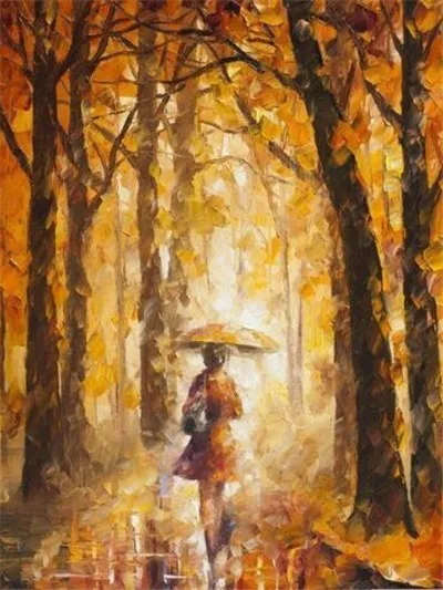 DIY картина из бисера Пейзаж Дождь город ночь улица дрель Алмазная вышивка пейзаж