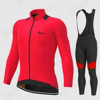 frenesi winter cycling jersey set warm racing bike clothes long sleeve gel bicycle thermal fleece riding ropa ciclismo suit