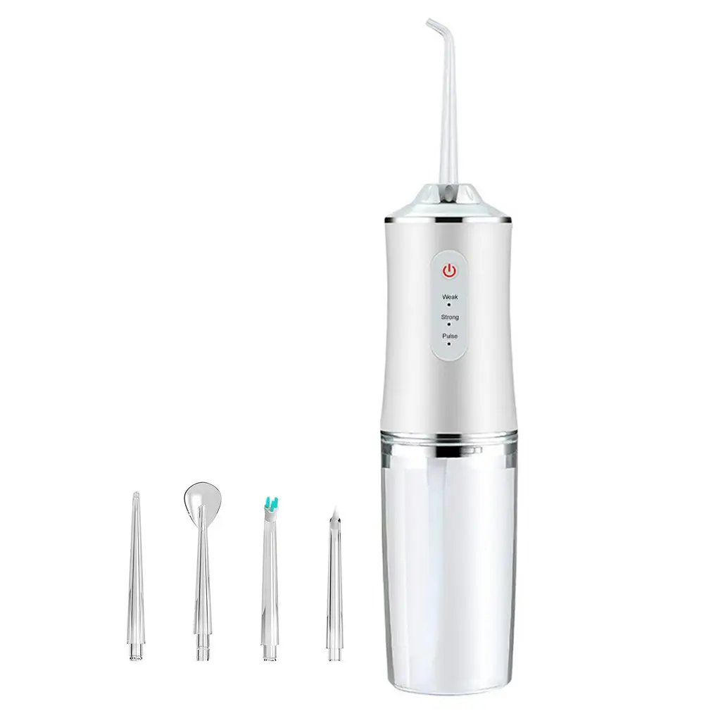 

Oral Irrigator Usb Rechargeable Water Bleaching Portable Water Jet Floss Teeth Cleaner Big Water Tank With 4 Nozzle