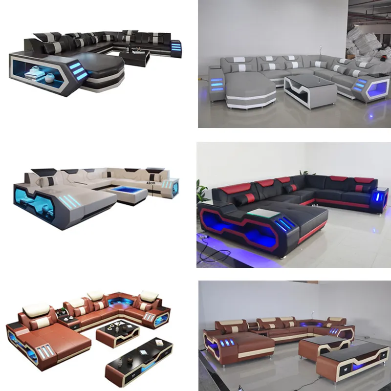 Cbmmart умный дом мебель для гостиной кожаный диван с светодиодный подсветкой/bluetooth/динамиком