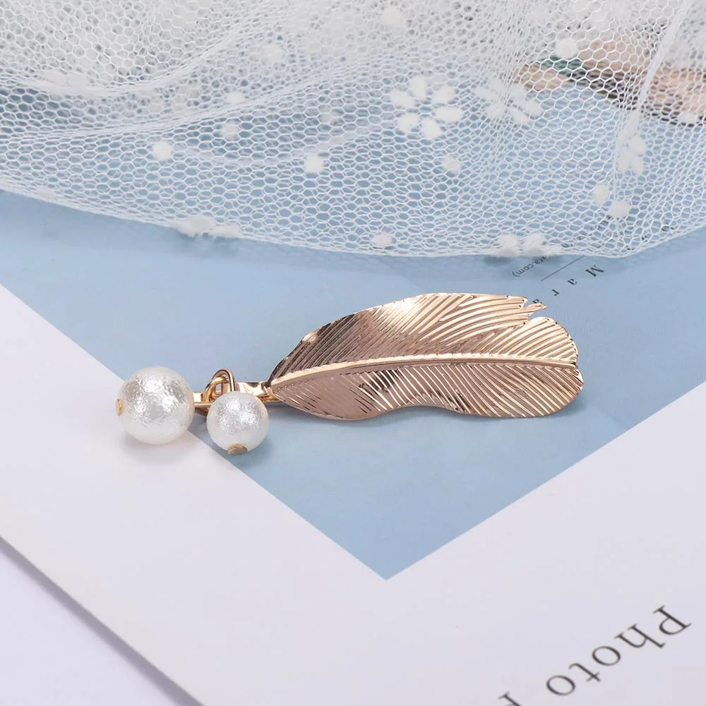 2019 винтажные в виде листика из перьев металлическая заколка для волос стиле панк