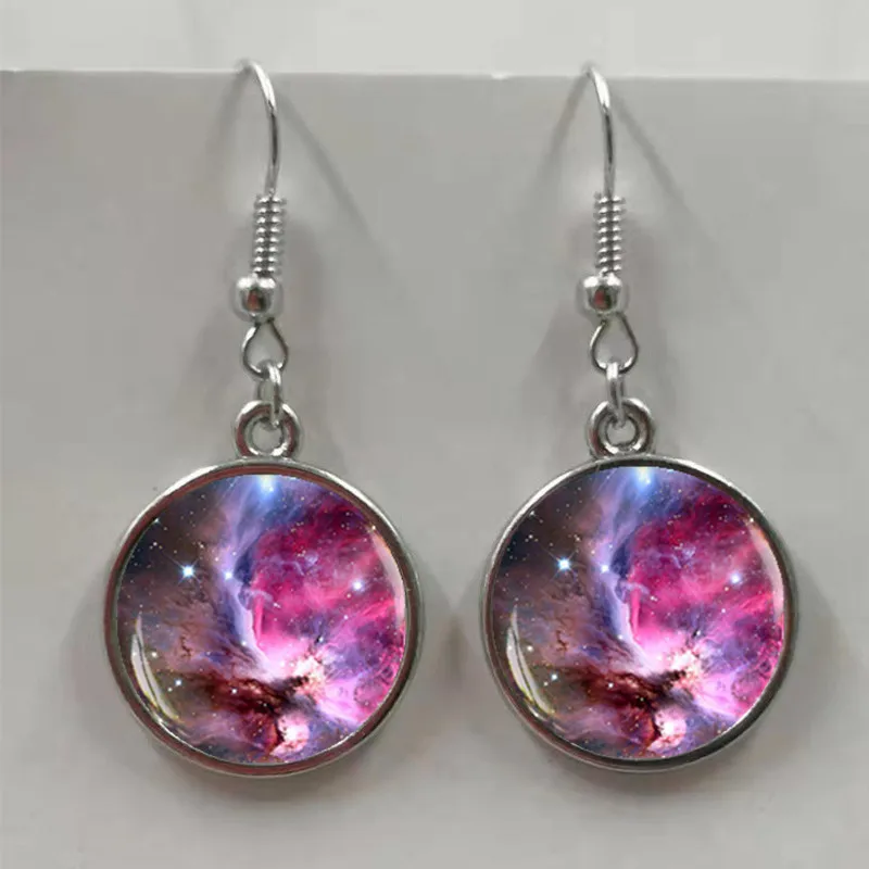 Женские серьги-небула из астрономического стекла