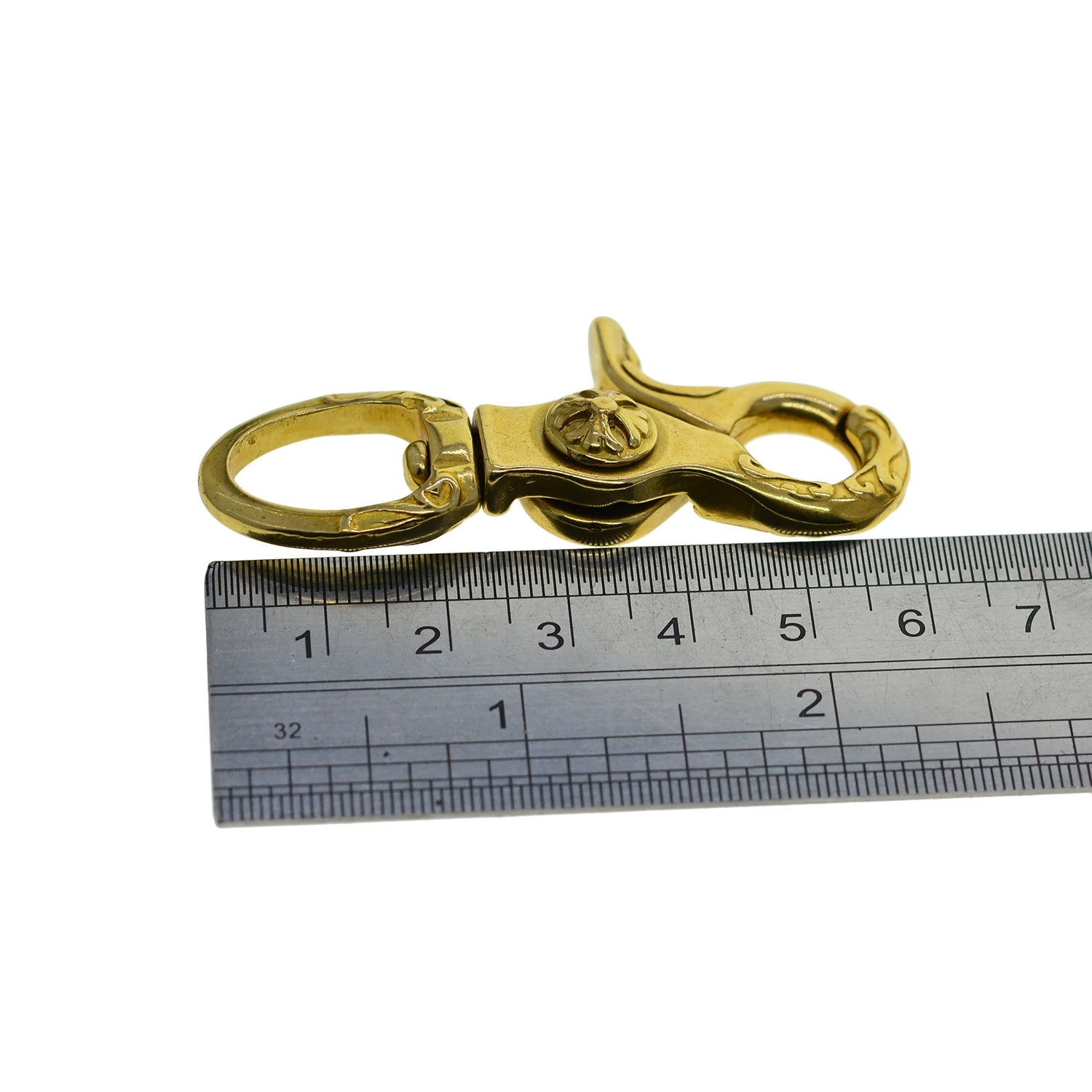 Твердая латунь оснастка поворотным спусковым брелок с крючками застежка-краб 0 5