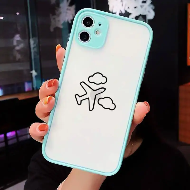 

Map Travel Plans Phone Case Matte transparent For blue iPhone 12 Mini 11 Pro XR XS Max 7 8 Plus X Back Cover