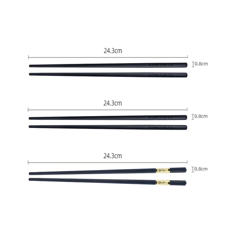 

6 Pairs Rests Sushi Chopsticks PPS Black Chinese Chopstick Stand Korean Chop sticks Set Tableware Kitchen Dining Bar Home Garden