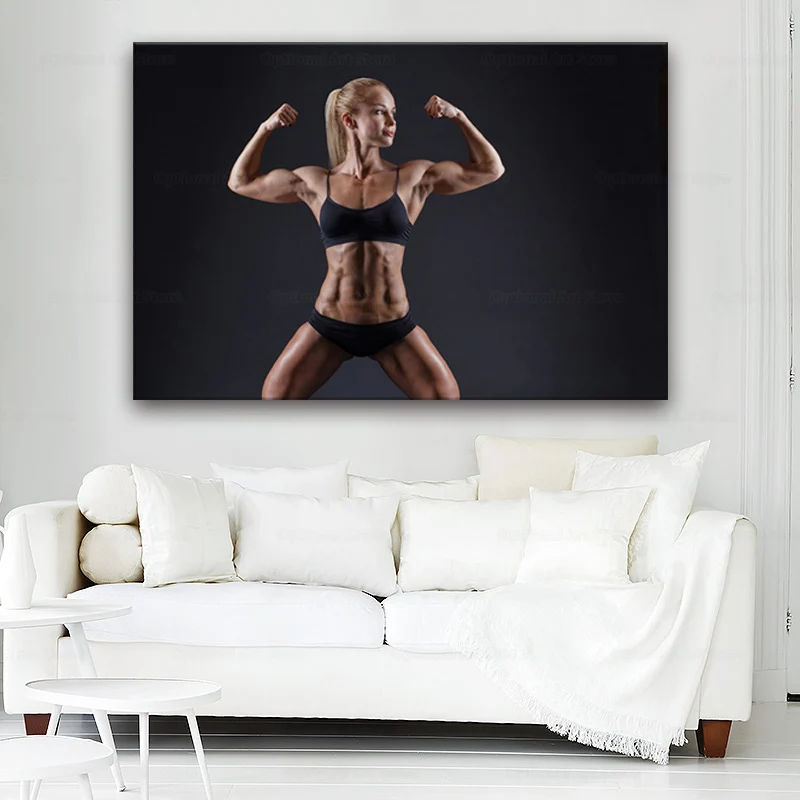 Женское Бодибилдинг здоровое живое фитнес тонизированная тренировочная поза