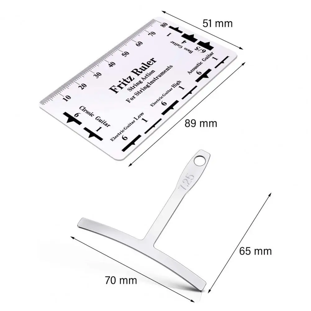 

Guitar Measuring Ruler Rust-Proof Silver Stainless Steel Guitar Radian Gauge Rulers for Bass