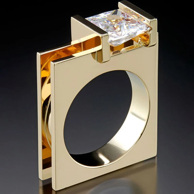 Уникальный стильный женский кристалл белый циркон кольцо роскошное модное