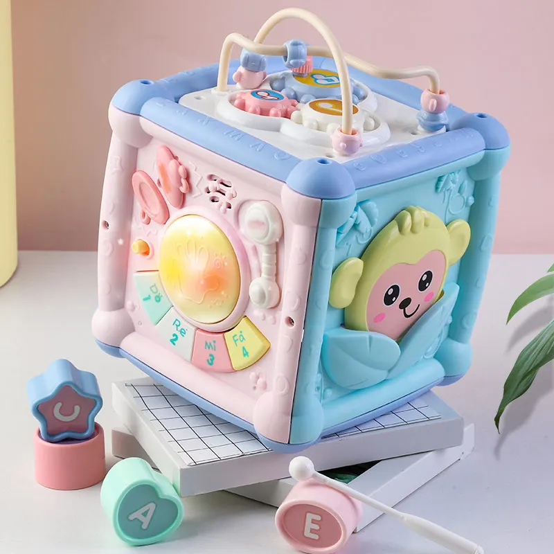 

Baby Hand Drum Music Toy Multifunctional Baby Box Creative Piano Geometric Matching Building Block Alphabet Children'S Music Toy