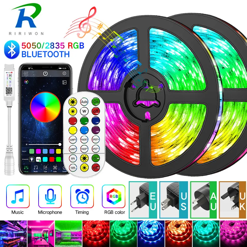 Bluetooth Светодиодная лента 5 30 м 5050/2835 светодиодная ленсветильник rgb Диодная