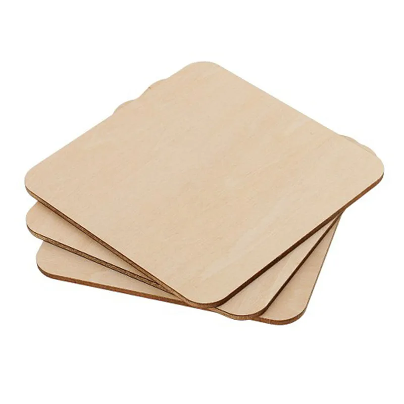 

10pcs Square Blank Wood Slices Discs Wood Blank Unfinished Natural Crafts Supplies Wedding Ornaments