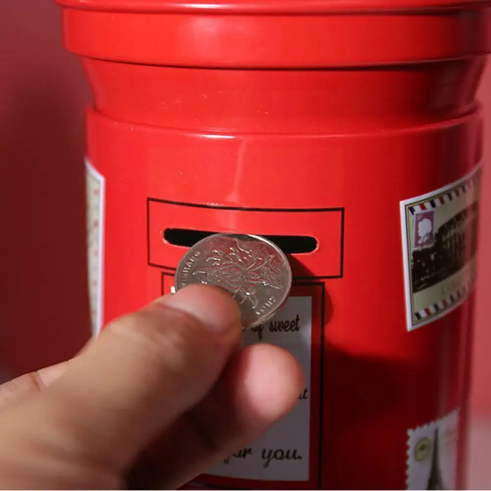 

Back To School Gift Large Tinplate Children's Piggy Bank Decoration Home Piggy Bank Postbox British P7d7