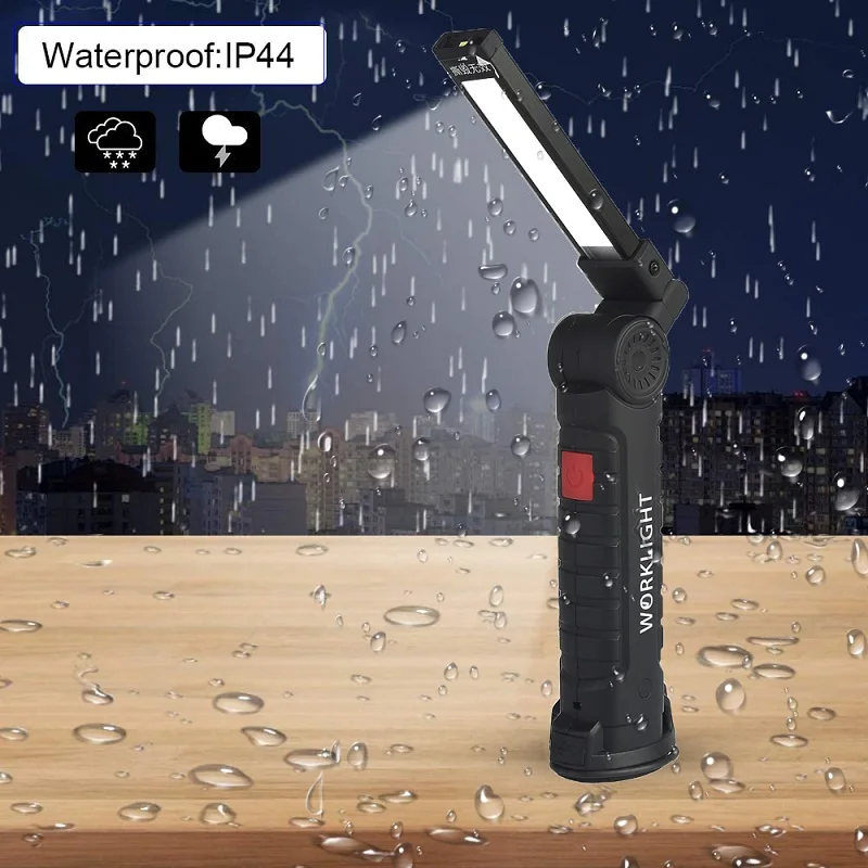 Портативный светодиодный фонарик с COB матрицей многофункциональный складной