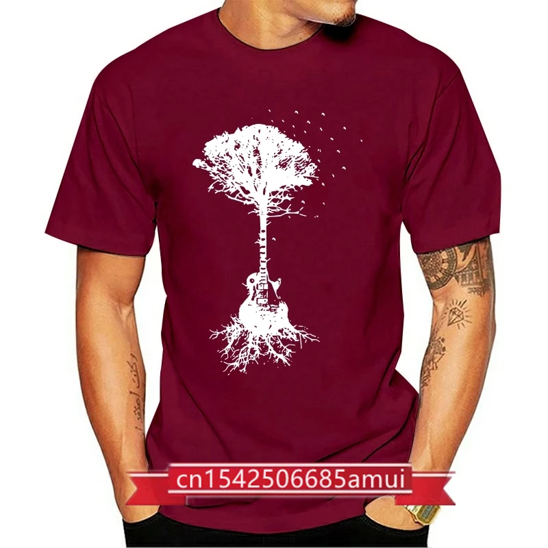 

Guitar Tree T -Shirt Music ManGifts For Guitar Players Camping Tshirts Outdoors Music Tees Mens