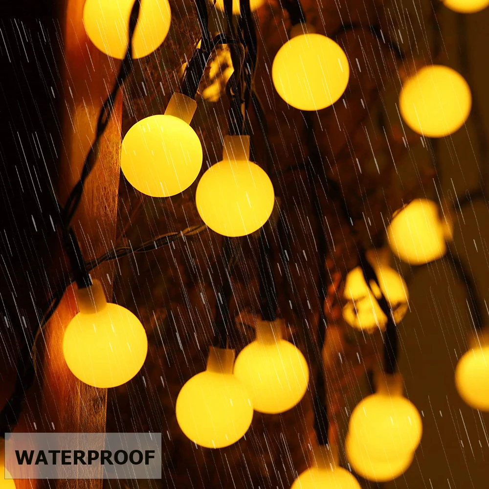 Рождественские огни Солнечный Шар гирляндой Водонепроницаемый освещение внутри