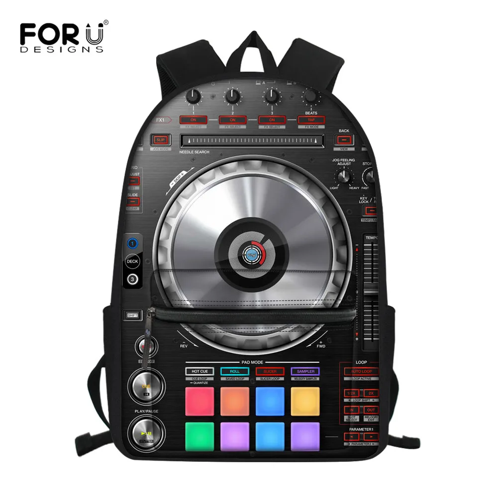 Женский рюкзак с музыкальным принтом forusures в стиле панк для диджеев подростков