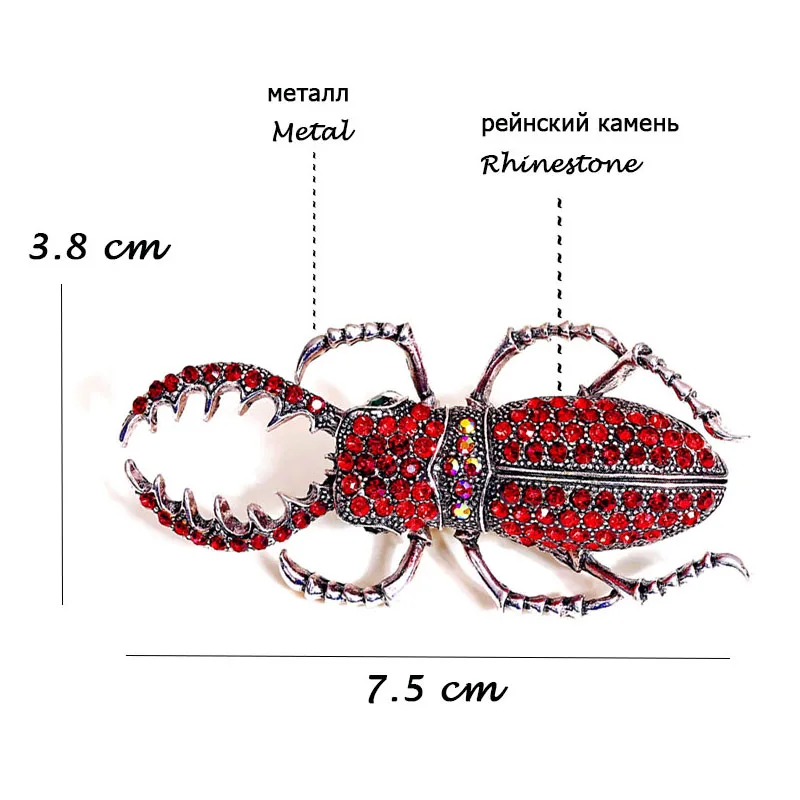 Muylinda брошь в виде жука Pin с Стразы женские заколки и Броши Модные насекомые