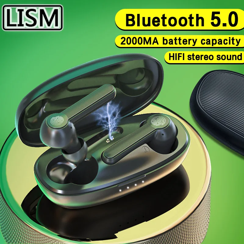 

LISM Bluetooth Compatible Earphone Semi-in-ear Wireless TWS Dual Connection earphones Hall Magnetic Earbuds With Microphone