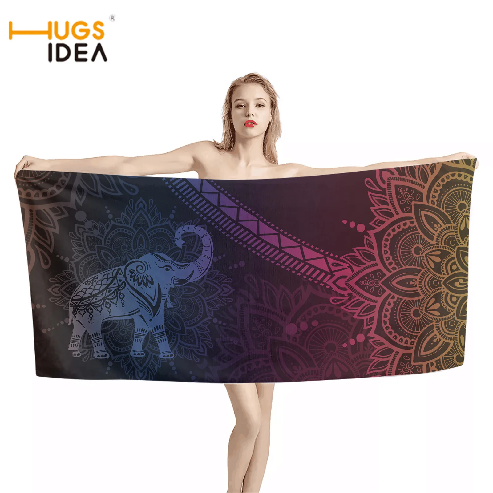 HUGSIDEA Племенной слон с художественным рисунком полотенце для душа детей и