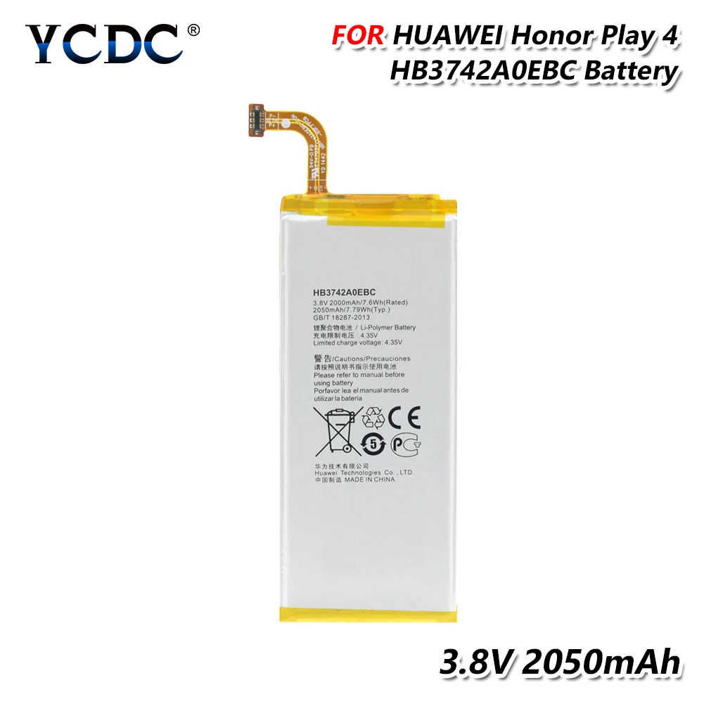 Литиевый аккумулятор HB3742A0EBC для телефона 2050 мАч Сменный Huawei Ascend G6 G620S G630 G7 P6 P7 Mini