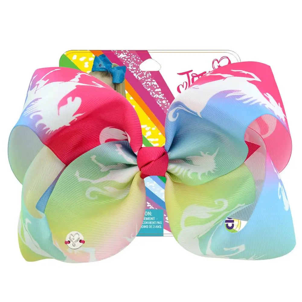 1 шт. 8 &quotJoJo зажим Большой Градиент Радуга Единорог корсажная лента с рисунком