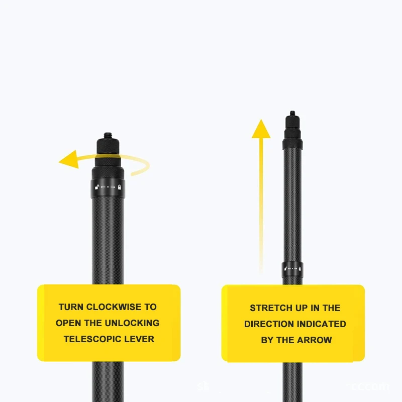

1.5m Ultralight Carbon Fiber Invisible Handheld Selfie Stick Extendable Pole Monopod for Insta360 ONE X2 ONE R GoPro Accessories