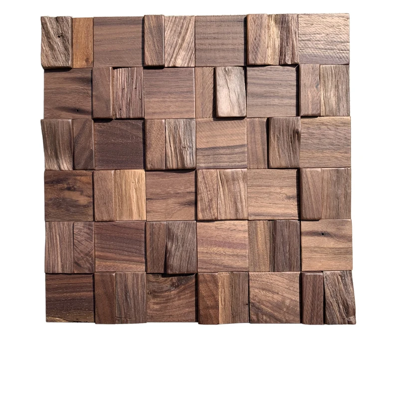 

USA/Japan 11Pcs/Box Natural Walnut Art Wall Wood Mosaic Tile Home Decoration Wooden Panel Texture for Office Background Decor