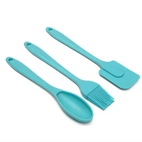 3pcsset handheld kitchen cooking tools silicone cake cream barbecue spatula spoon brush baking pastry scraper cutter